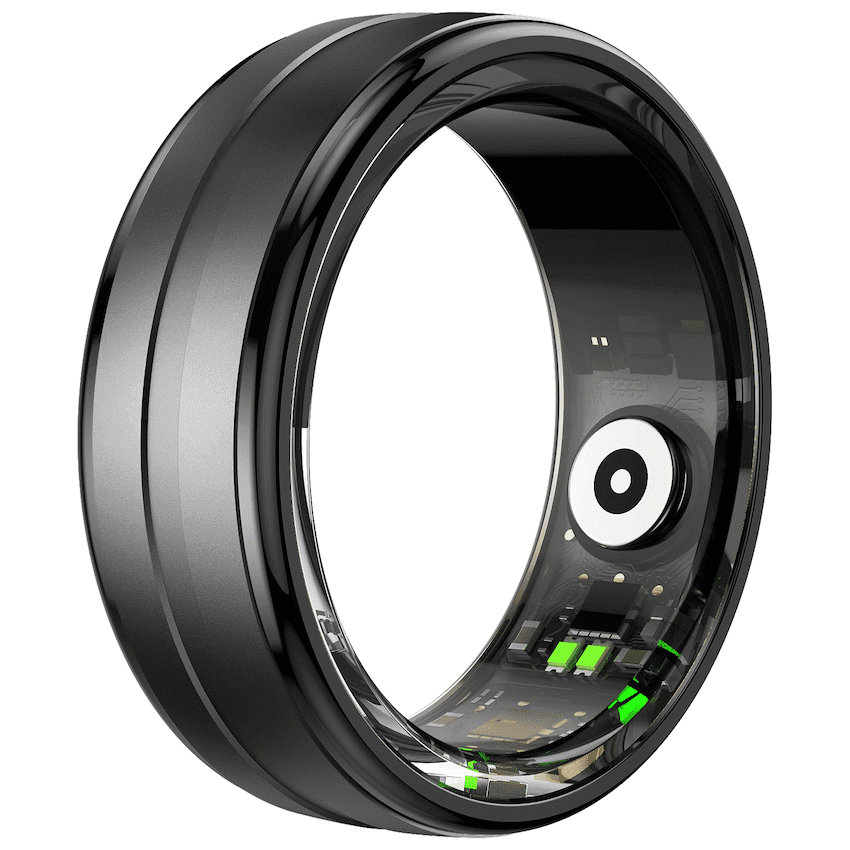 Volkano Ring Series Smart Ring with Charge Case - Black 18.1mm
