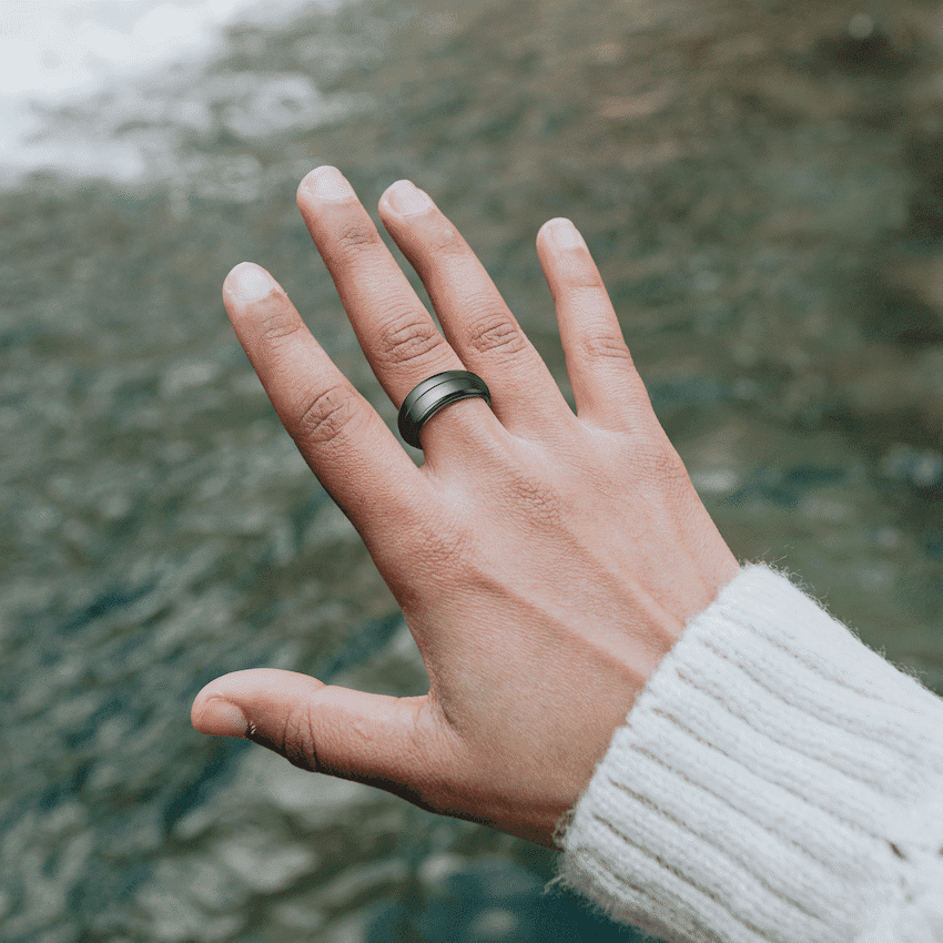 Volkano Ring Series Smart Ring with Charge Case - Black 18.1mm