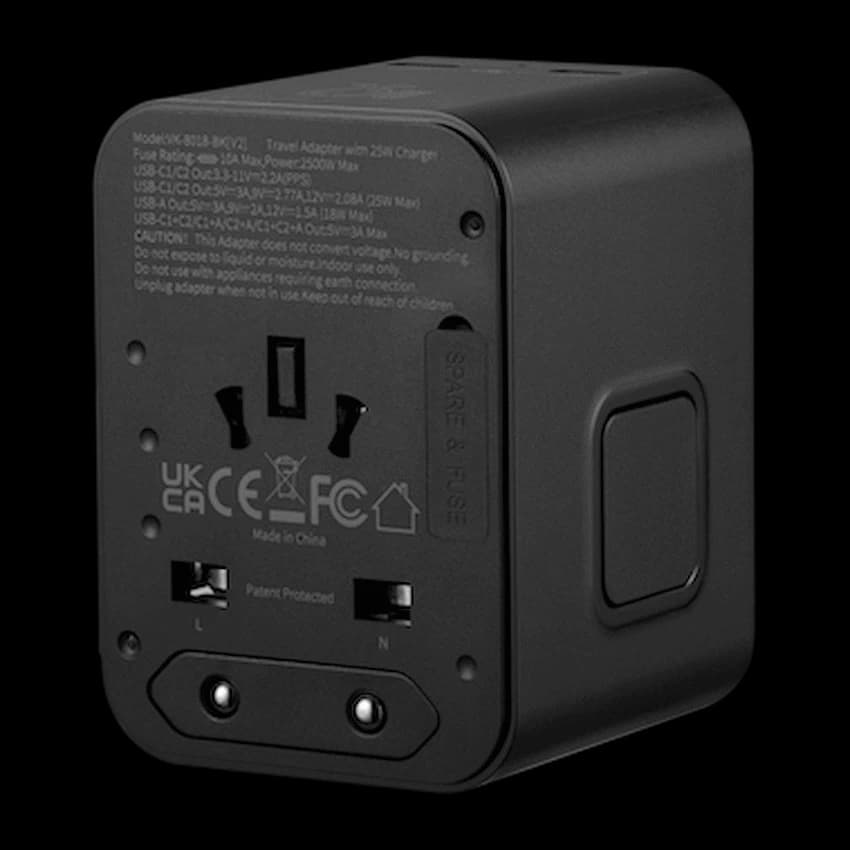 Volkano Worldwide Series Travel Adapter PD 25w + QC