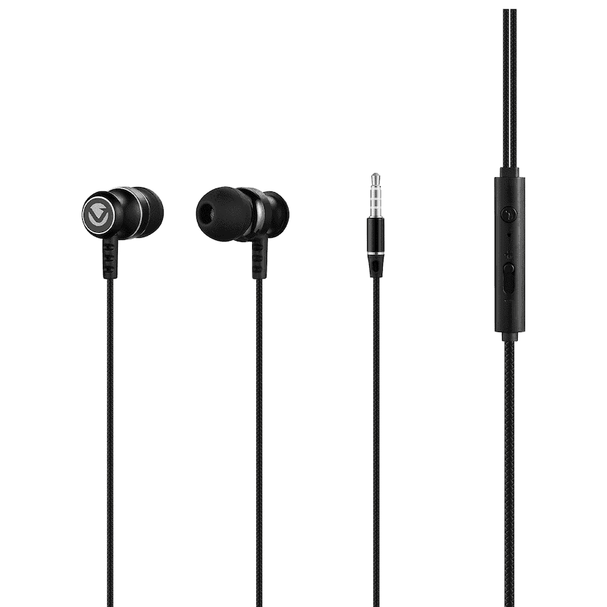 Volkano Earphones with Mic - STANNIC SERIES - Black