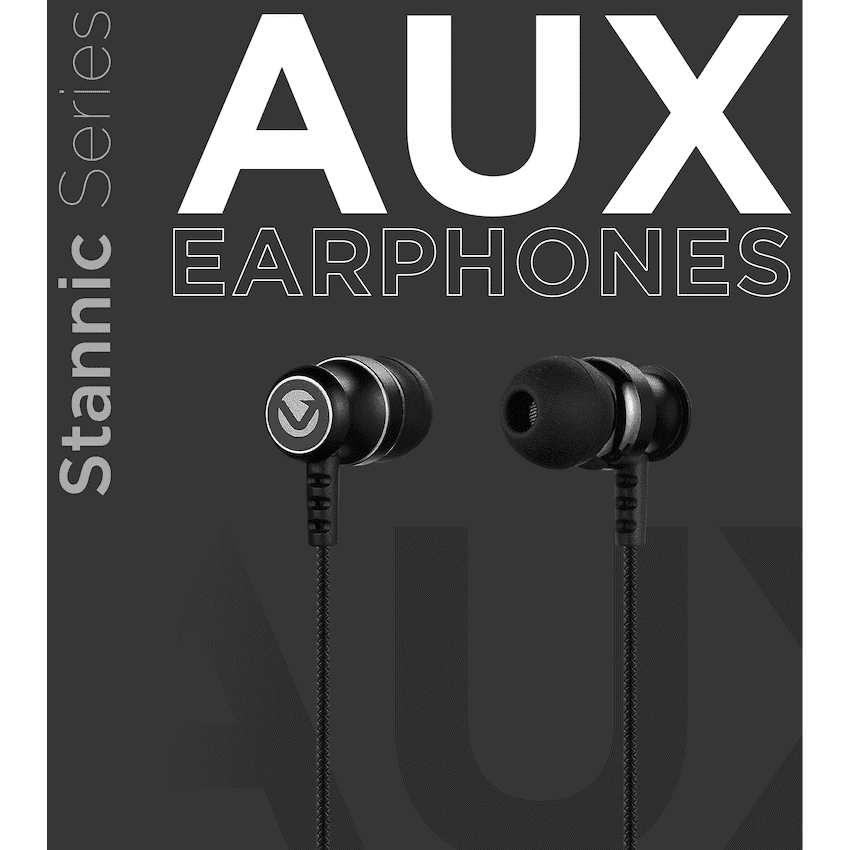 Volkano Earphones with Mic - STANNIC SERIES - Black