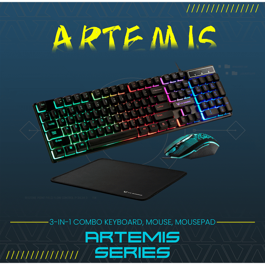VX Gaming Artemis series 3-in-1 Combo KB, Mouse, Mousepad