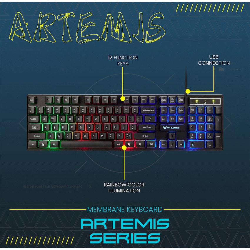 VX Gaming Artemis series 3-in-1 Combo KB, Mouse, Mousepad