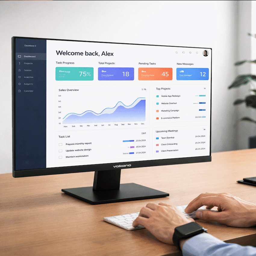 Volkano 24-inch Full HD IPS Monitor with HDMI/VGA, 100 Hz