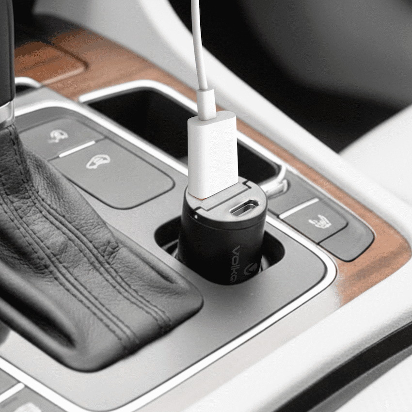 Volkano Obscurix Series 30w PD Dual USB-A and USB-C Ultra Small Car Charger