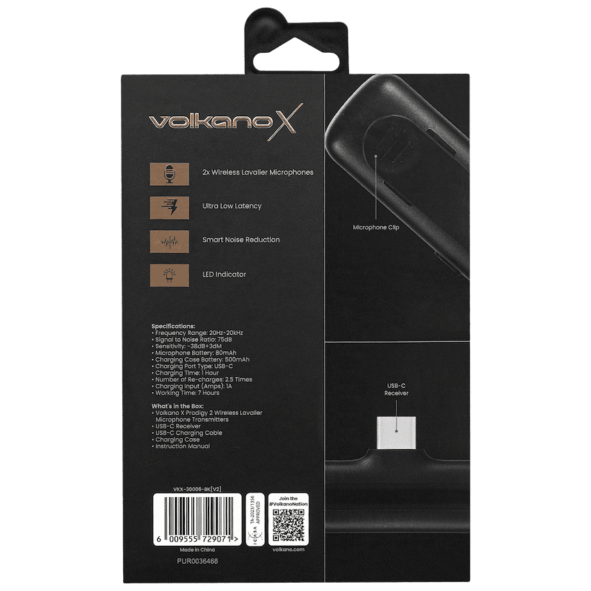 VolkanoX Prodigy 2 Series Wireless Lavalier Microphone