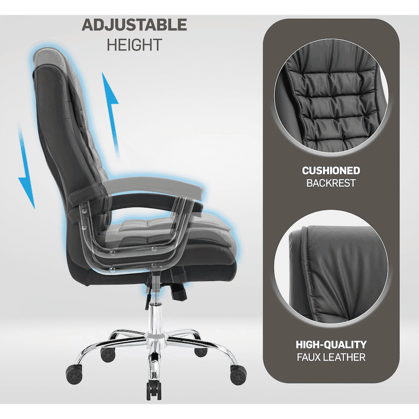Everfurn Louis High Back Office Chair - Black