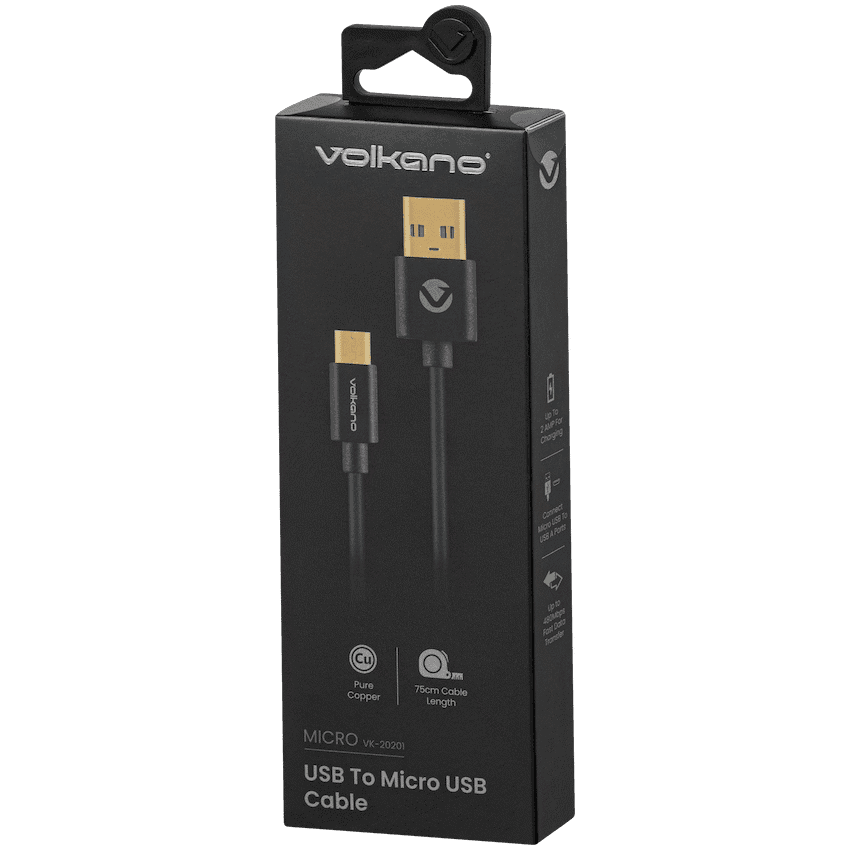 Volkano Micro Series USB to Micro USB M/M Cable 0.75m