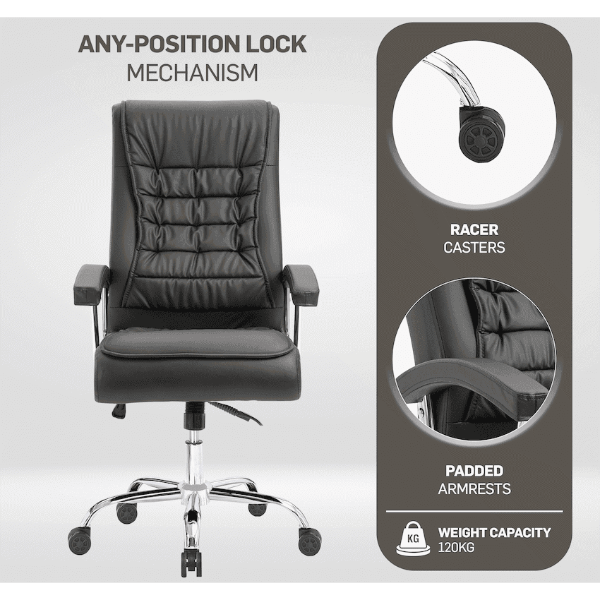 Everfurn Louis High Back Office Chair - Black
