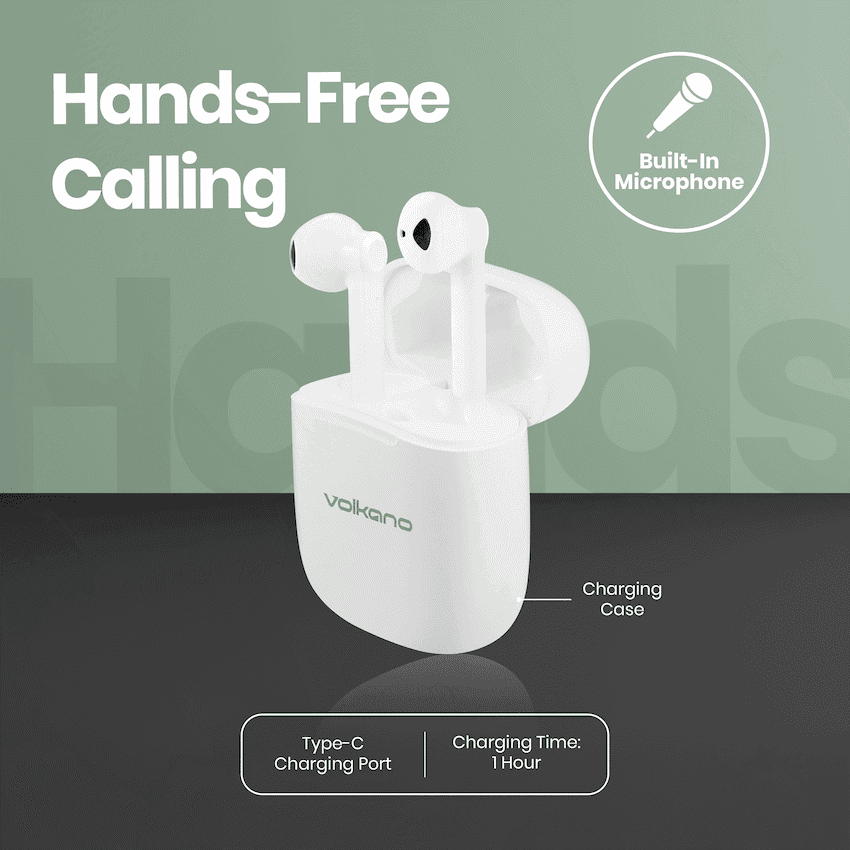 Volkano Buds X 2.0 Series True Wireless Earphones - White