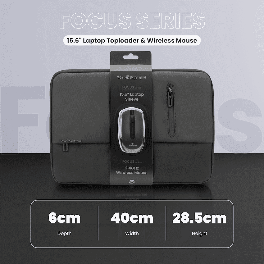 Volkano Focus Series 15.6" Laptop Sleeve & Wireless Mouse