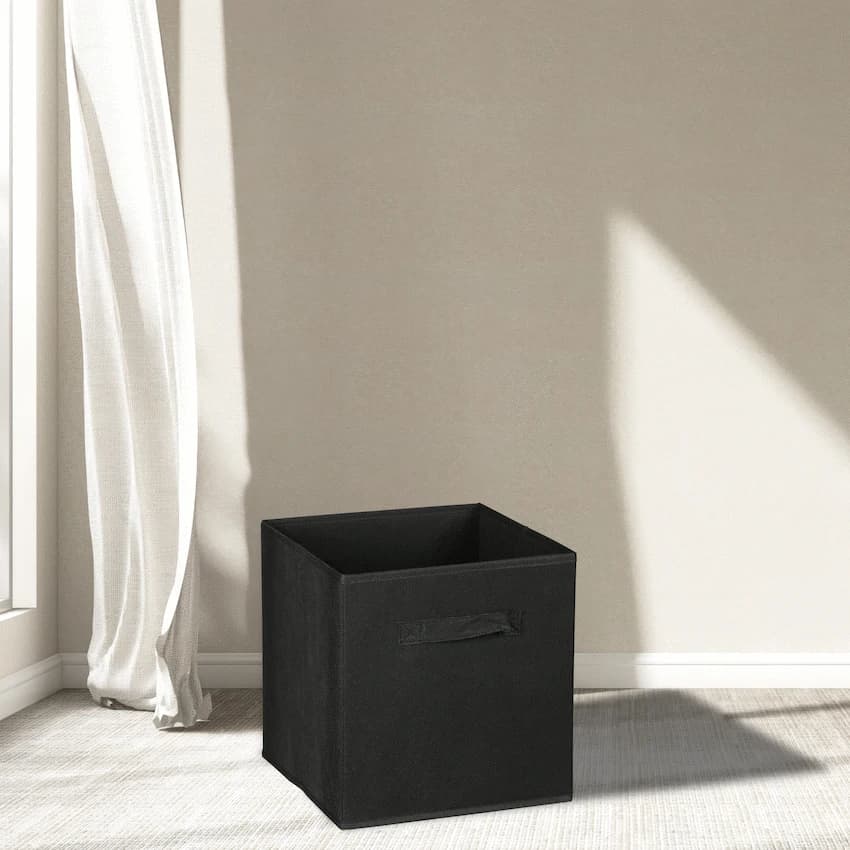 Everfurn Storeman Black, Collapsible Fabric Organiser Storage Basket