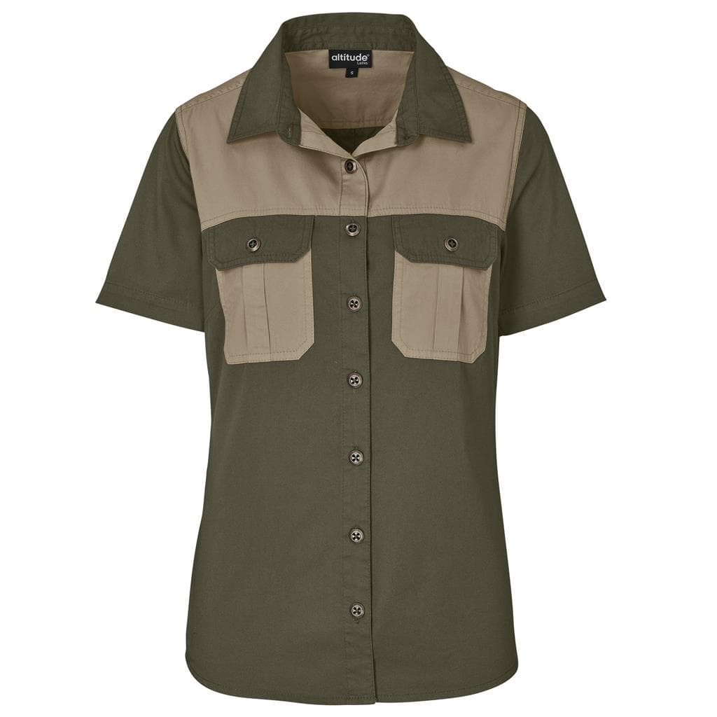 Ladies Short Sleeve Serengeti 2-Tone Bush Shirt thumbnail 5