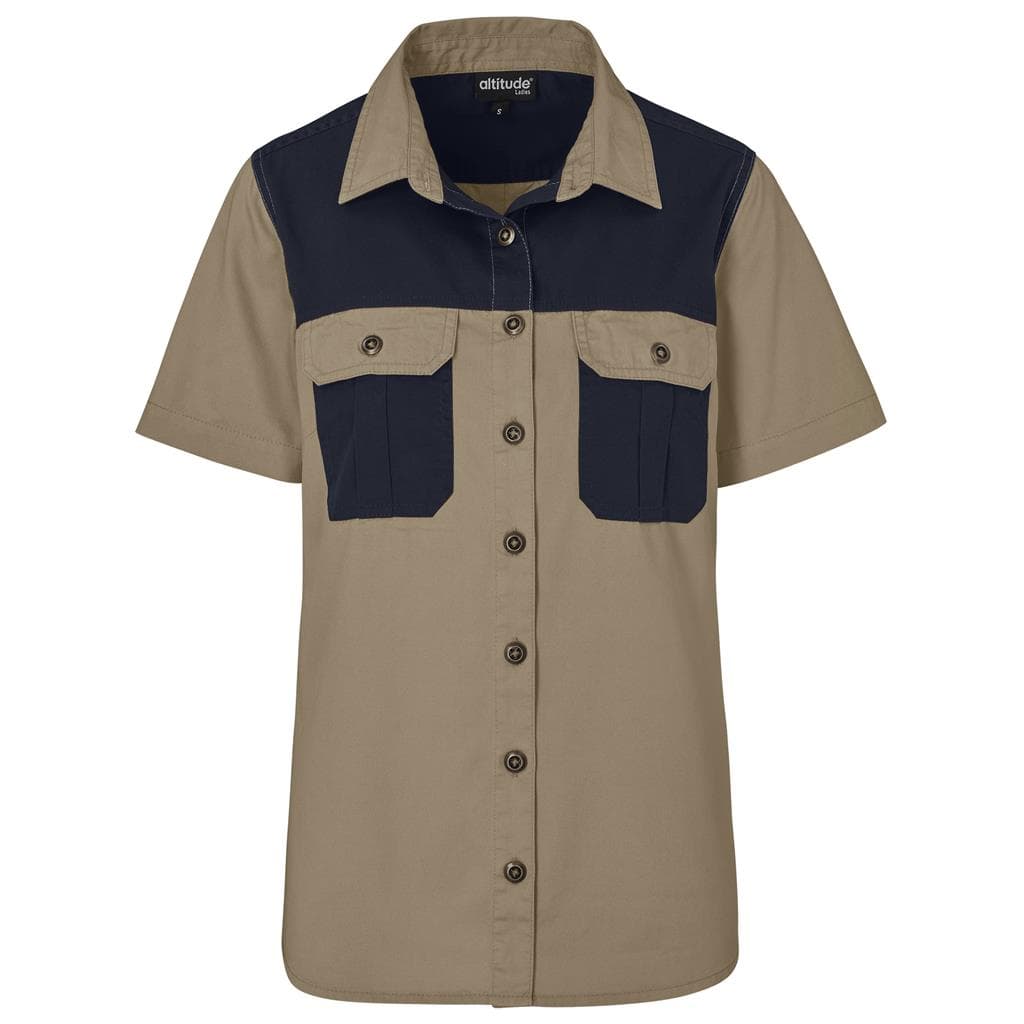 Ladies Short Sleeve Serengeti 2-Tone Bush Shirt thumbnail 9
