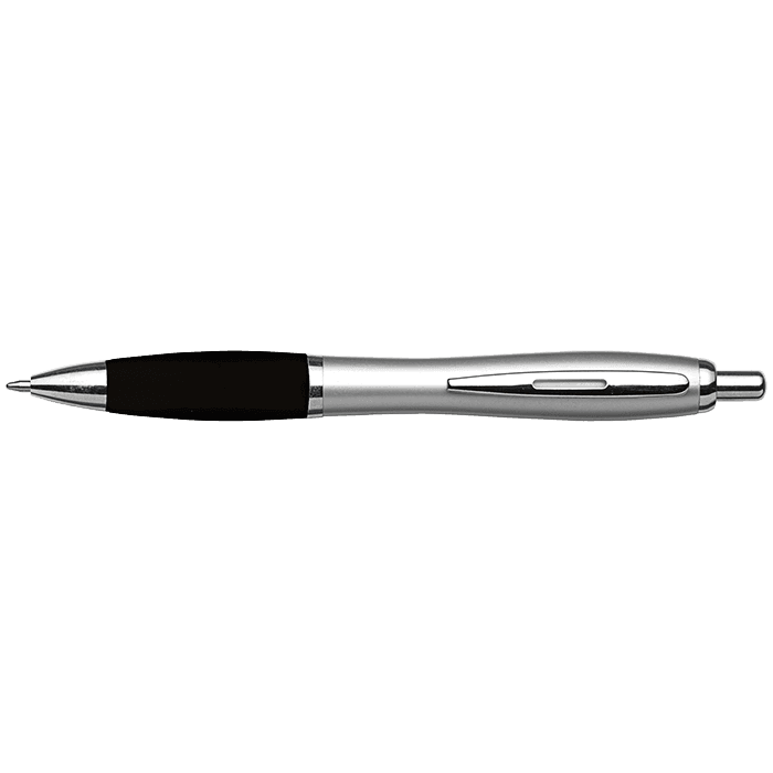 Silver Barrel Curved Design Black Ink Pen thumbnail 4