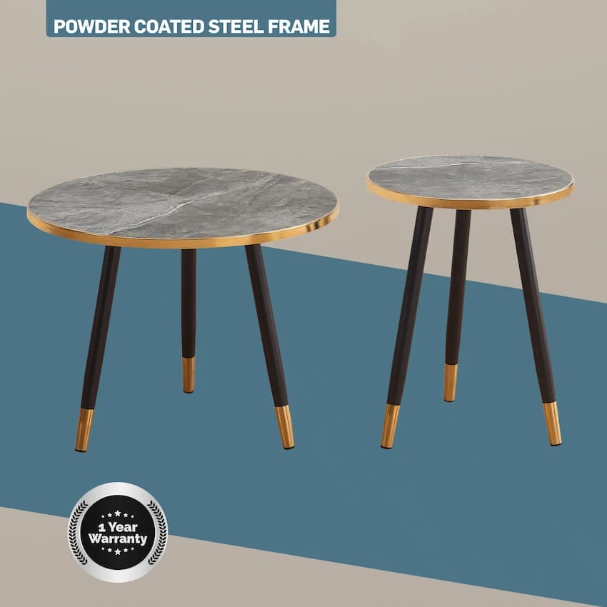 Everfurn Diana Coffee Table Black Marble with Black Legs thumbnail 15