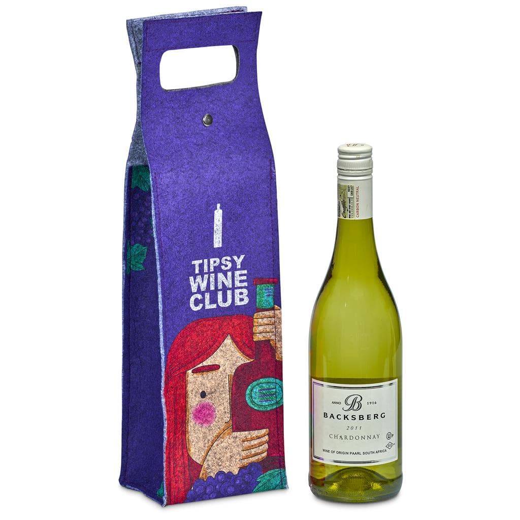 Hoppla Velto RPET Felt Single Wine Bottle Carrier thumbnail 7