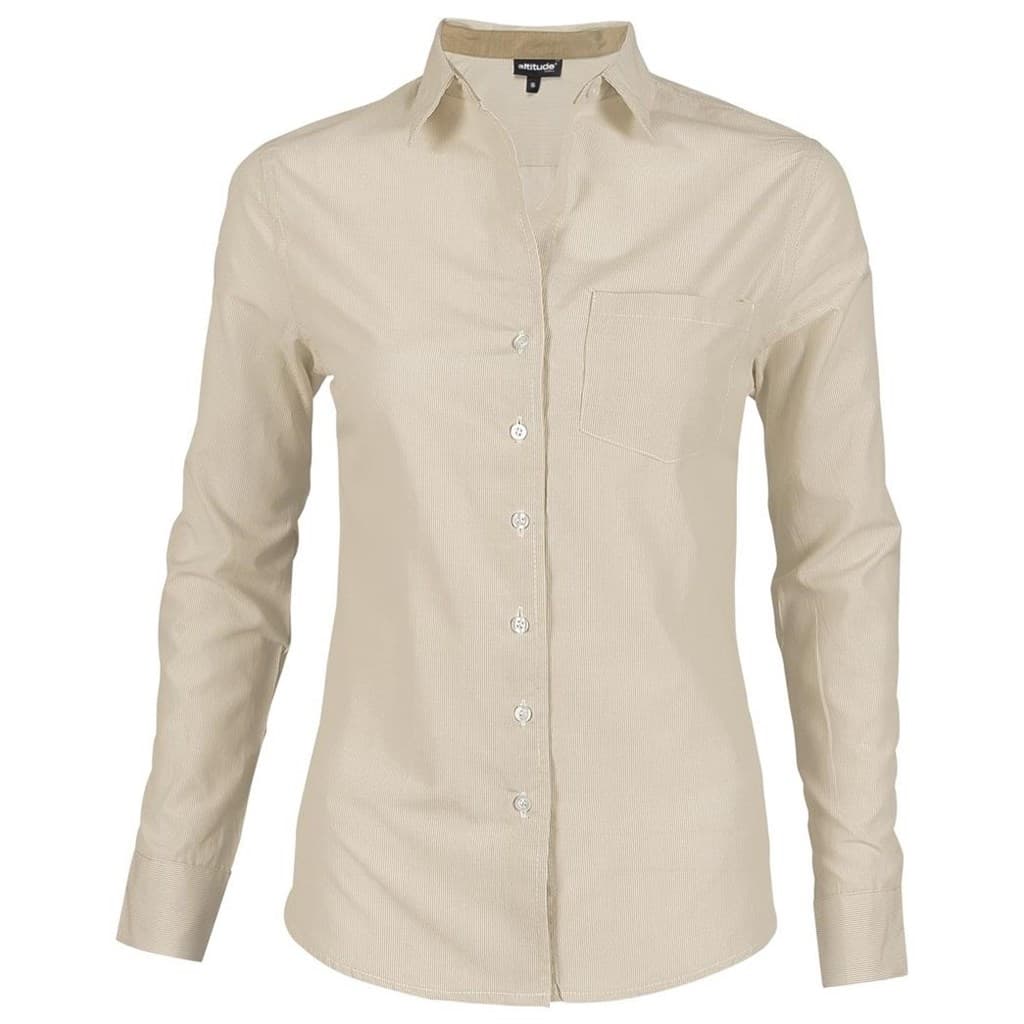 Ladies Long Sleeve Lisbon Shirt – Stone