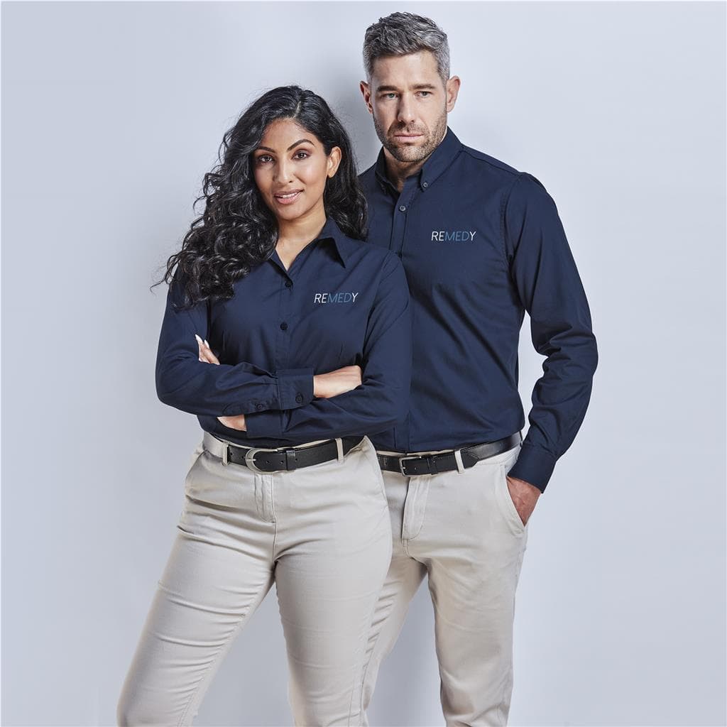 Mens Long Sleeve Brushed Cotton Twill Moderna Shirt thumbnail 2