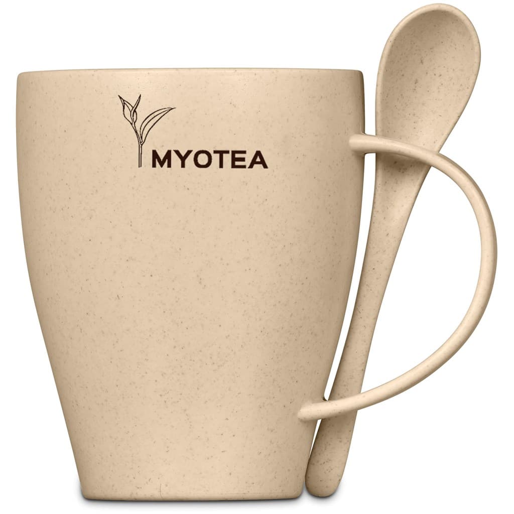 Okiyo Kawai Wheat Straw Mug & Spoon – 350ml thumbnail 3