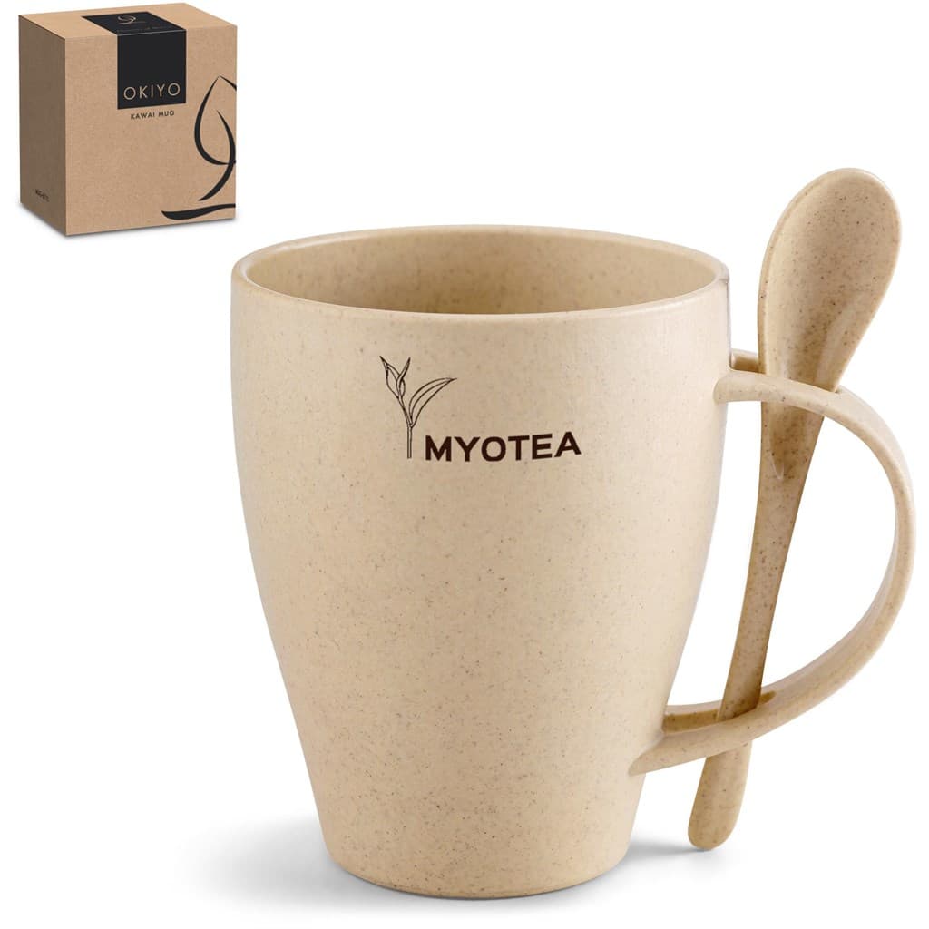 Okiyo Kawai Wheat Straw Mug & Spoon – 350ml thumbnail 9