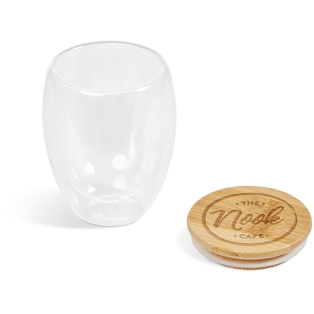Okiyo Moco Glass & Bamboo Double-Wall Cup – 350ml thumbnail 4