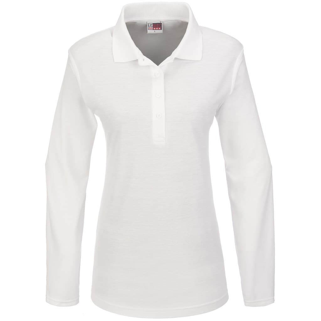Ladies Long Sleeve Boston Golf Shirt – White