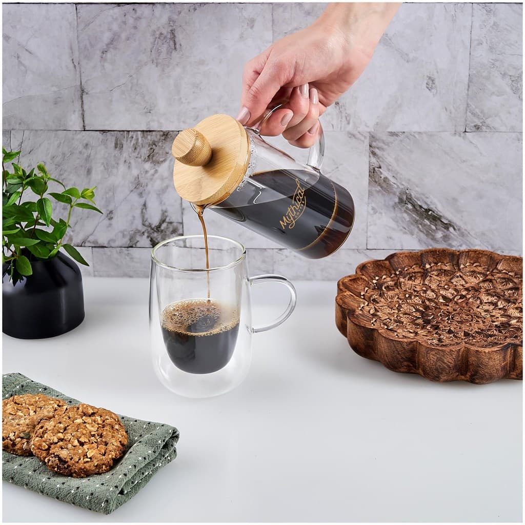 Okiyo Osu Glass & Bamboo Coffee Plunger – 350ml thumbnail 4