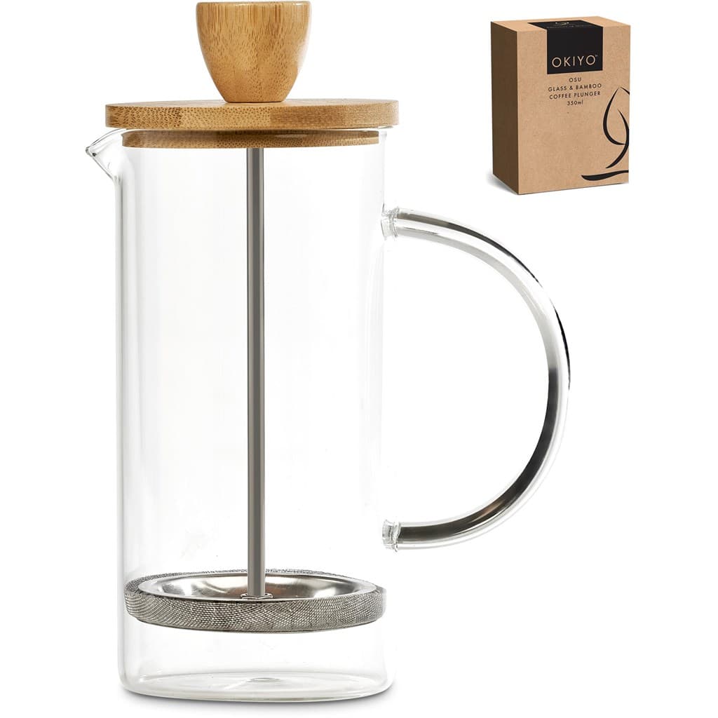 Okiyo Osu Glass & Bamboo Coffee Plunger – 350ml thumbnail 8