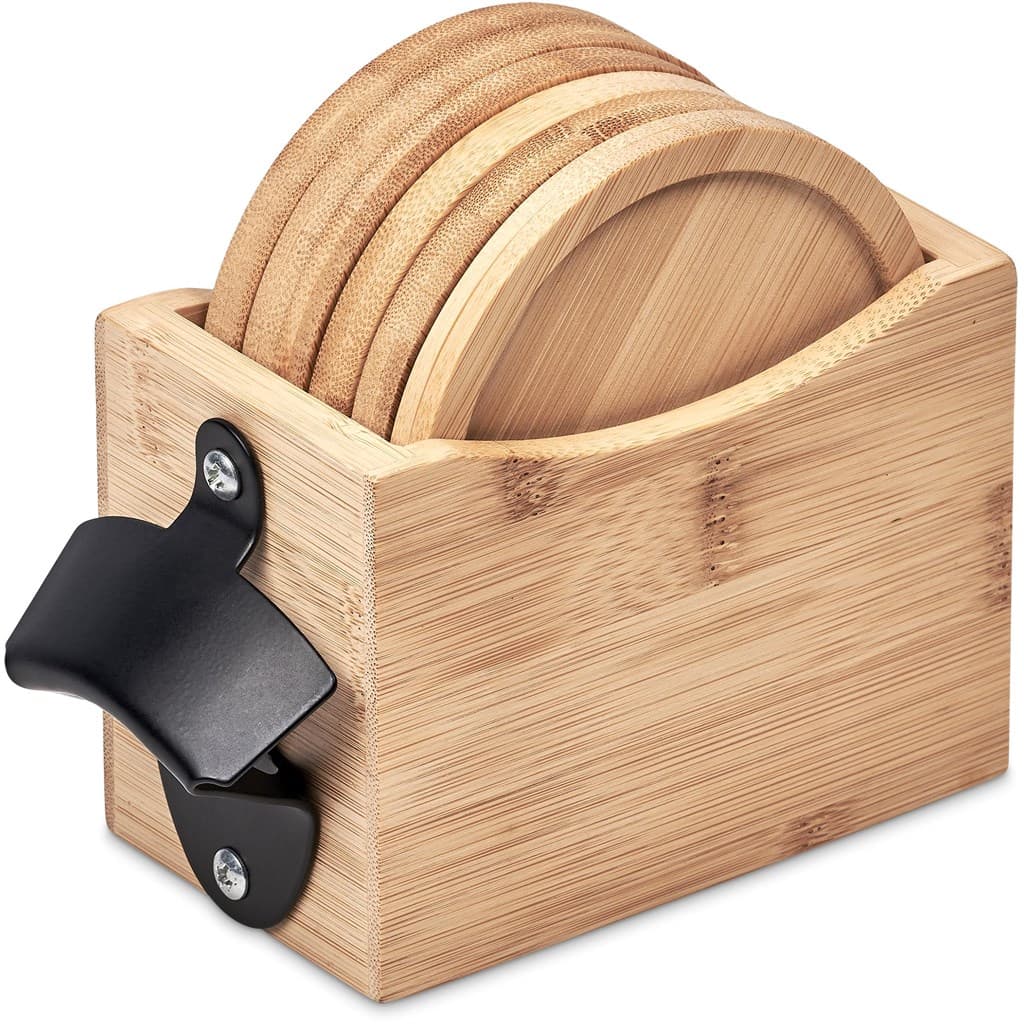 Okiyo Kanpai Bamboo Coaster & Bottle Opener Set thumbnail 4