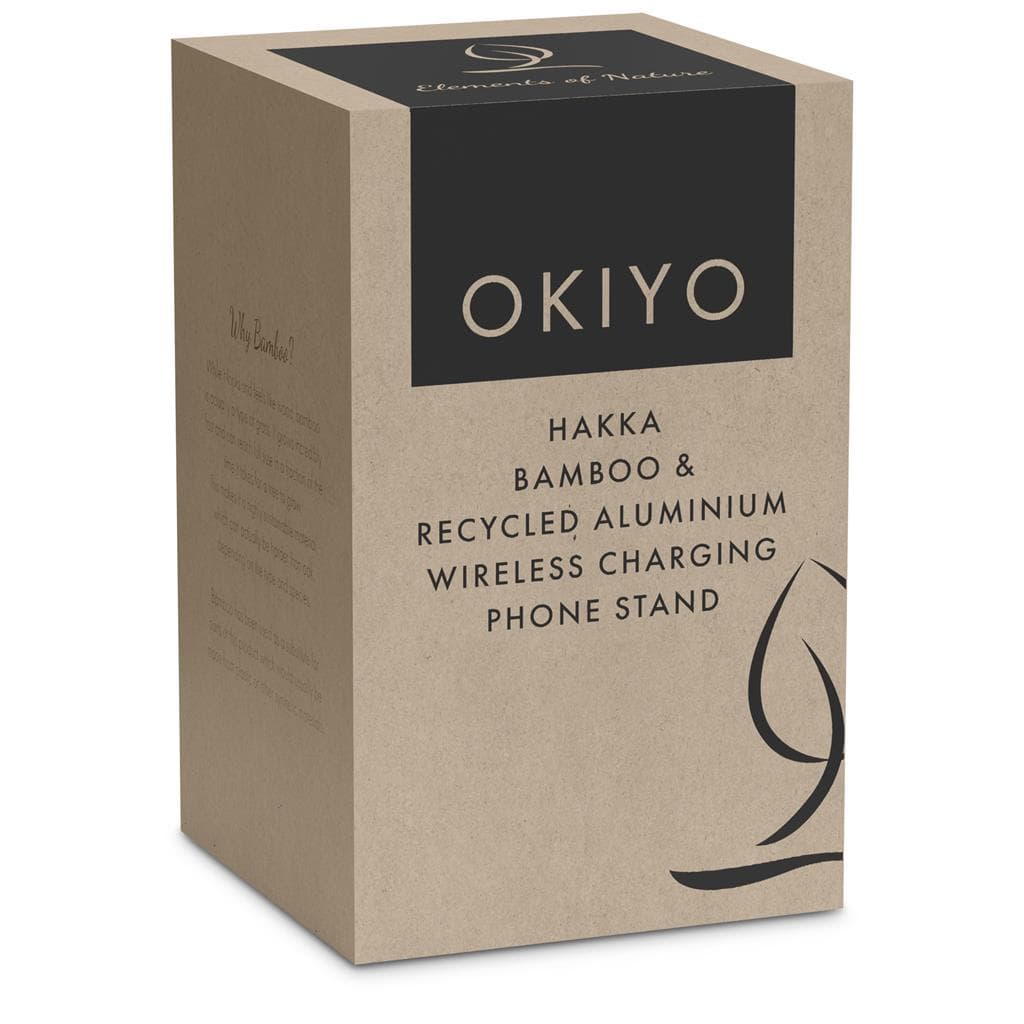 Okiyo Hakka Bamboo & Recycled Aluminium Wireless Charging Phone Stand thumbnail 9