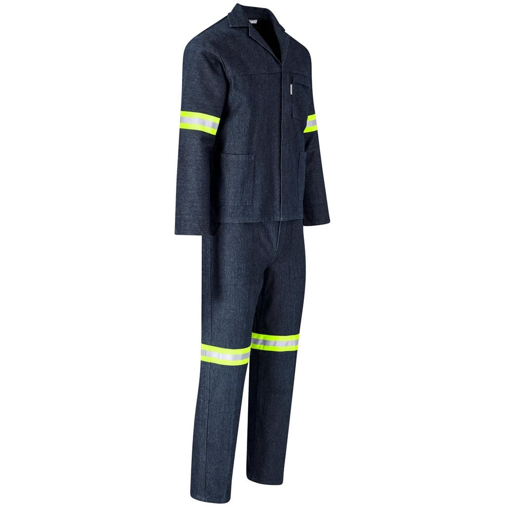 Vintage 100% Cotton Denim Conti Suit – Reflective Arms & Legs – Yellow Tape thumbnail 8