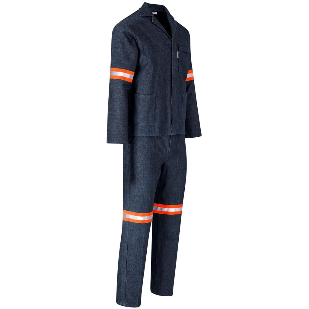 Vintage 100% Cotton Denim Conti Suit – Reflective Arms & Legs – Orange Tape thumbnail 4