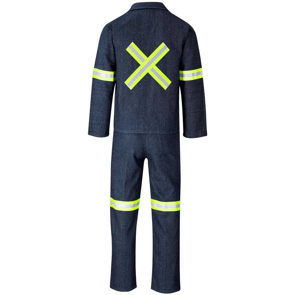 Vintage 100% Cotton Denim Conti Suit – Reflective Arms, Legs & Back – Yellow Tape thumbnail 6