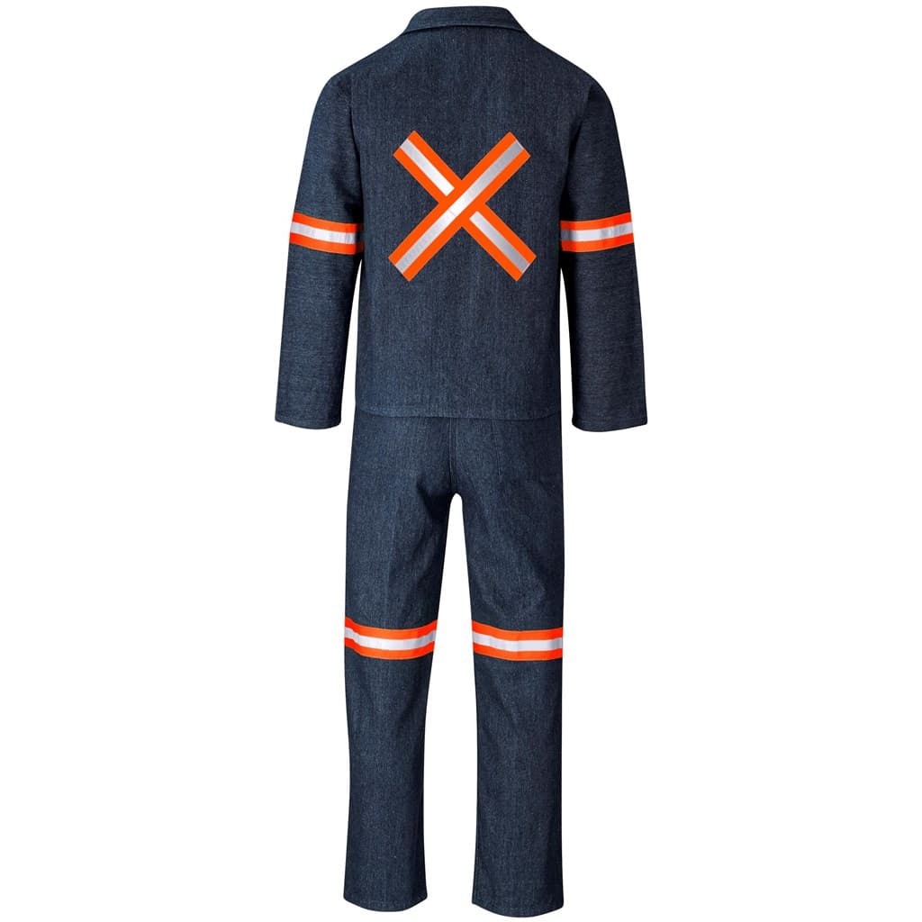 Vintage 100% Cotton Denim Conti Suit – Reflective Arms, Legs & Back – Orange Tape thumbnail 5
