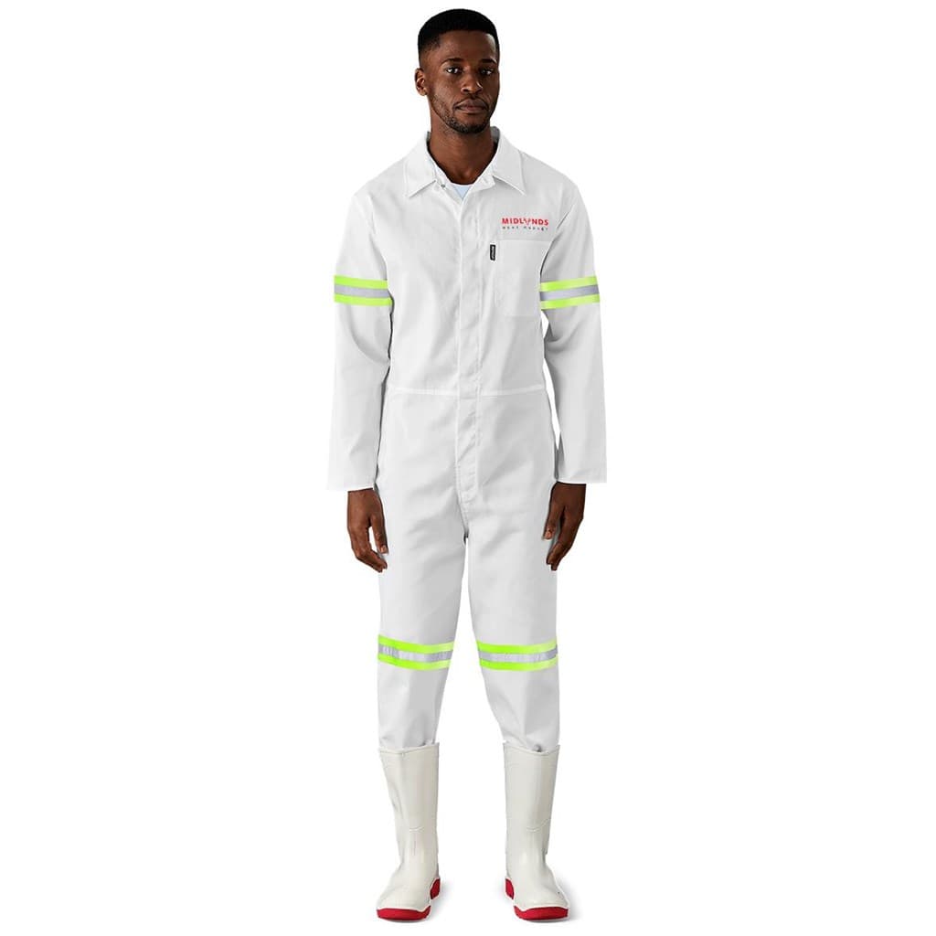 Safety Polycotton Boiler Suit – Reflective Arms Legs & Back – Yellow Tape thumbnail 4
