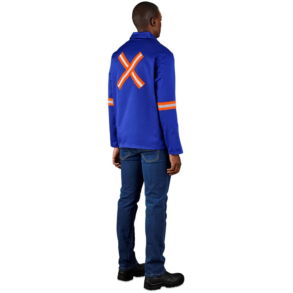 Site Premium Polycotton Jacket – Reflective Arms & Back – Orange Tape
