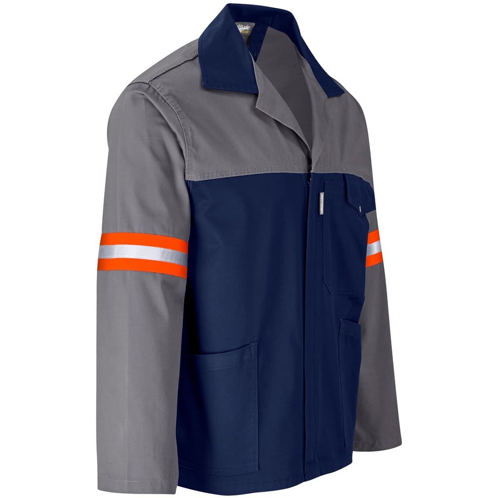 Site Premium Two-Tone Polycotton Jacket – Reflective Arms – Orange Tape thumbnail 10
