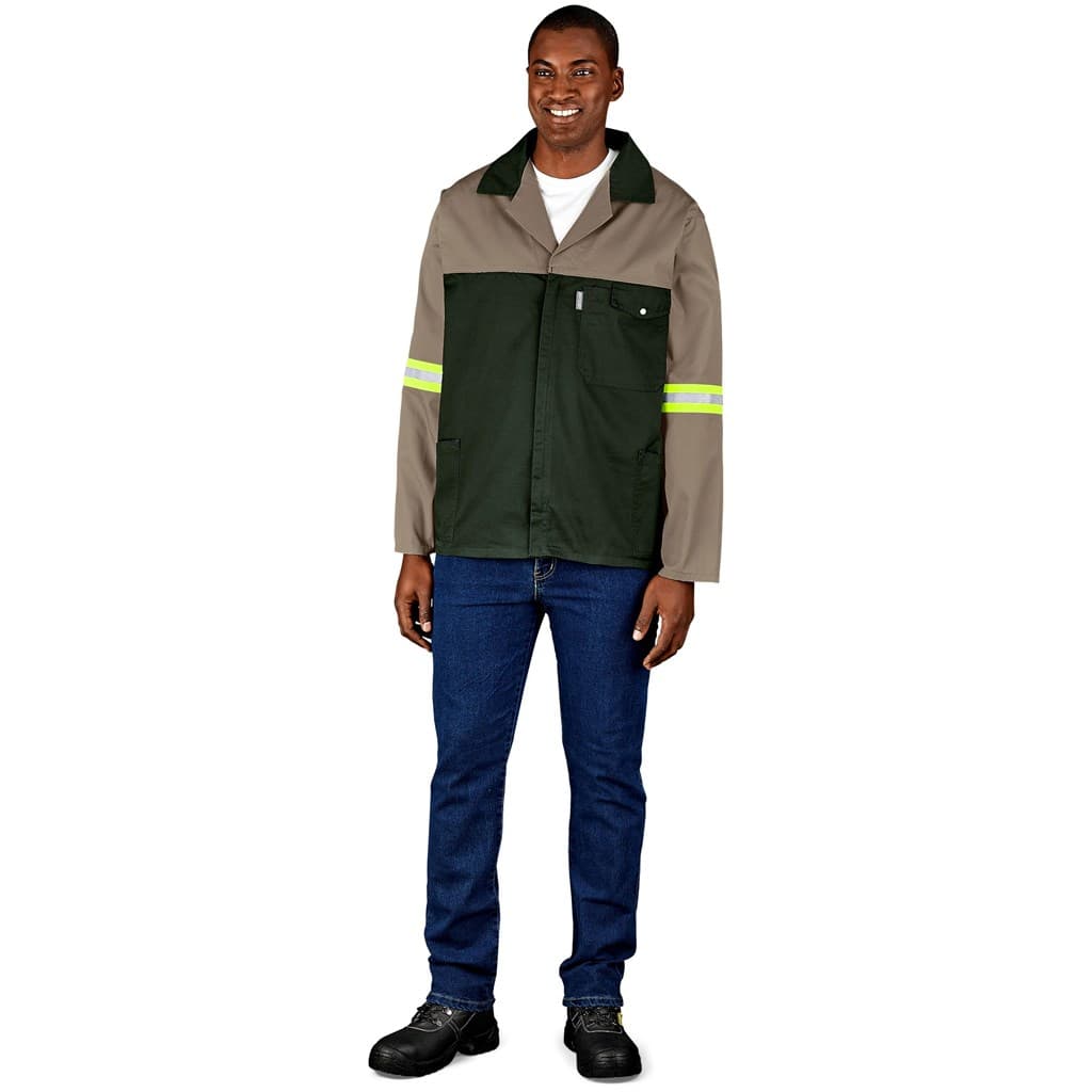 Site Premium Two-Tone Polycotton Jacket – Reflective Arms & Back – Yellow Tape thumbnail 2