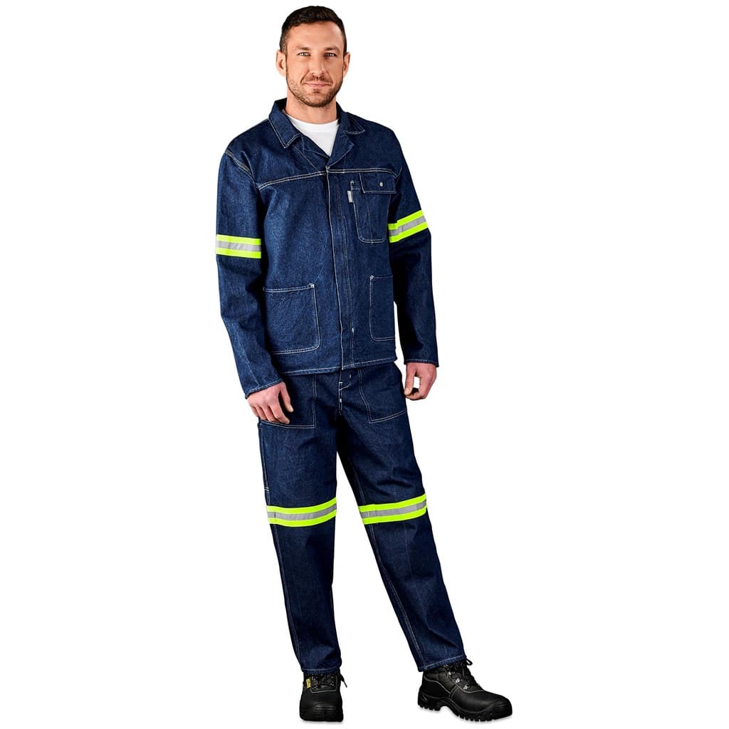 Cast Premium 100% Cotton Denim Jacket – Reflective Arms – Yellow Tape thumbnail 10