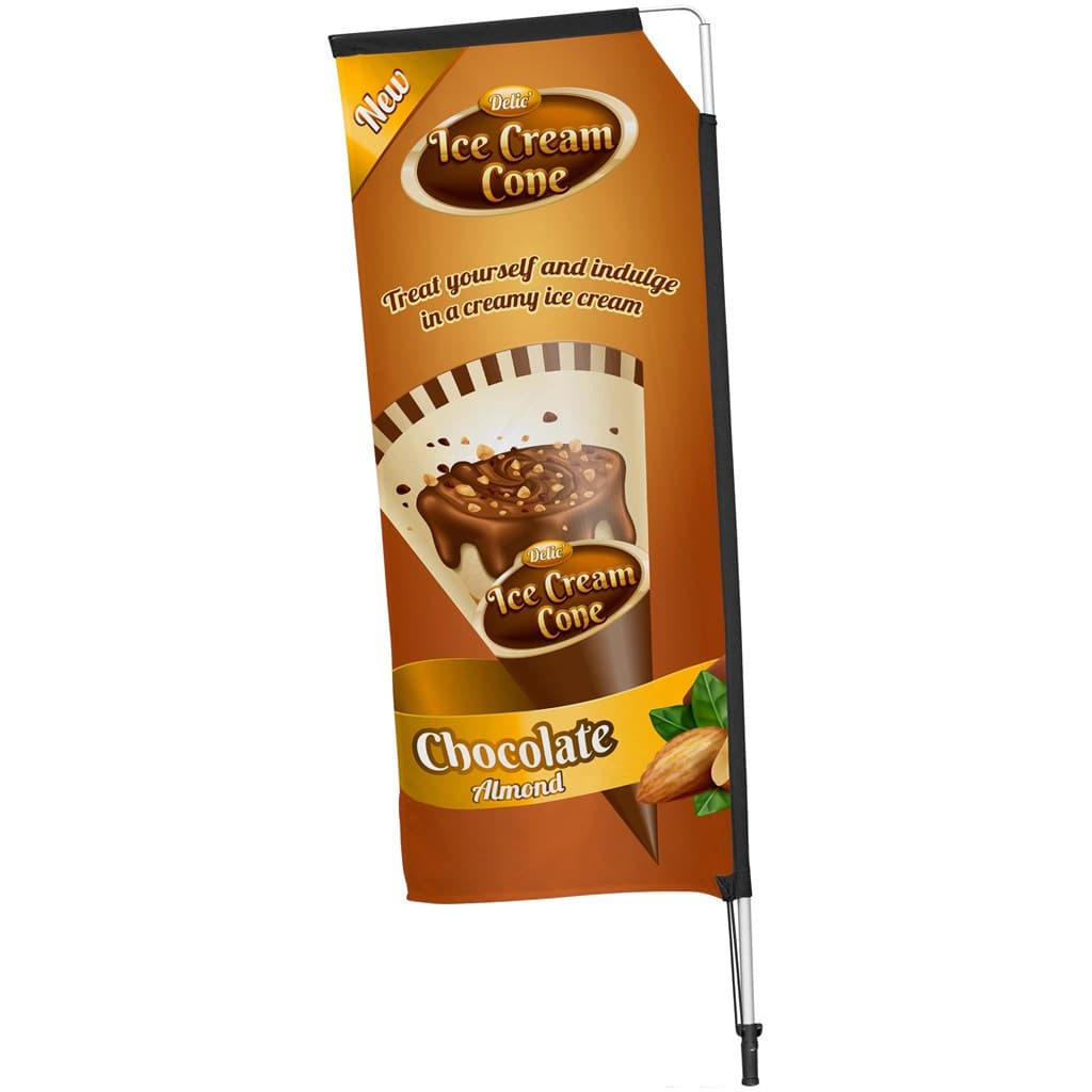 Legend 2M Sublimated Telescopic Double-Sided Flying Banner – 1 complete unit