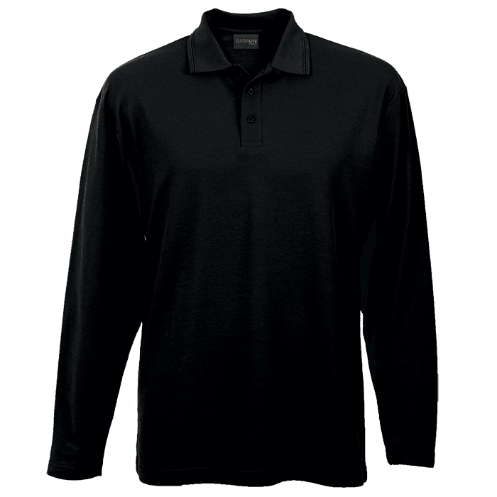 175g Pique Knit Long Sleeve Golfer Mens thumbnail 3