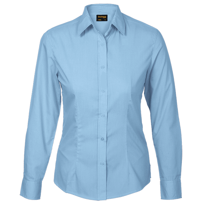 Basic Poly Cotton Blouse Long Sleeve Ladies thumbnail 4