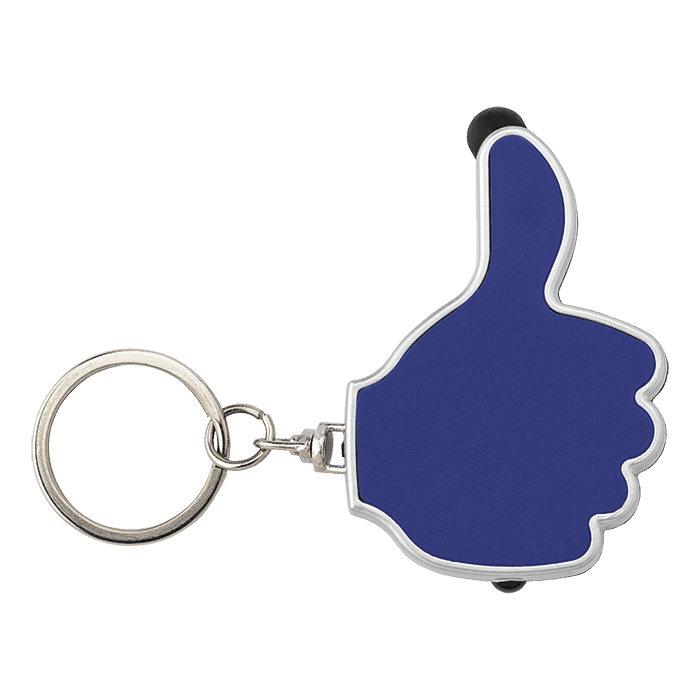 3 in 1 Thumbs Up Keychain with Stylus and LED Light thumbnail 2