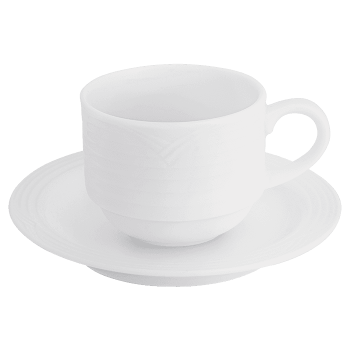 Arctic White Stackable Espresso Cup and Saucer 100ml