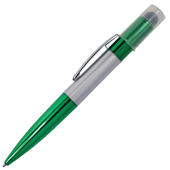 Twist Action Ballpoint Pen with Stylus and LED Lights