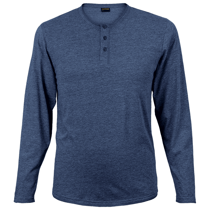 145g Henley Long Sleeve T-Shirt Mens thumbnail 4