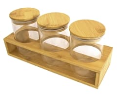 3-Piece Storage Jars & Stand