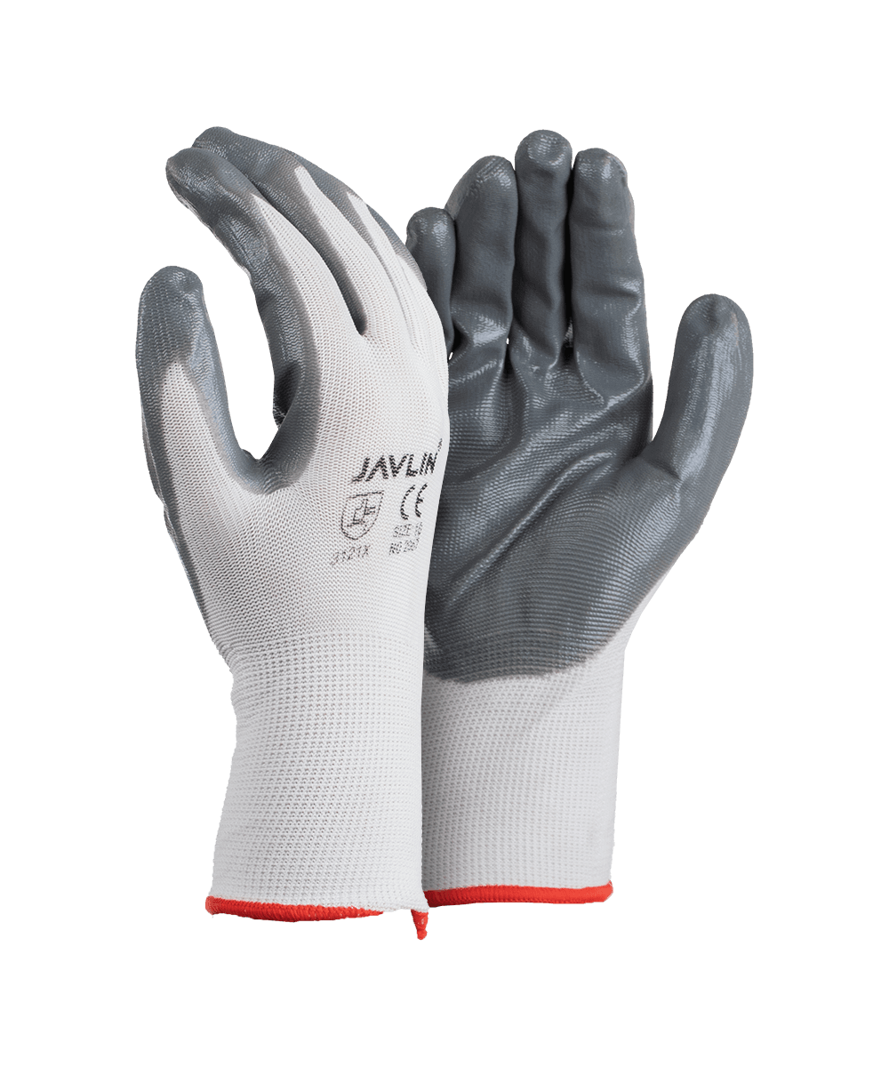 Grey Nitrile Coated Gloves