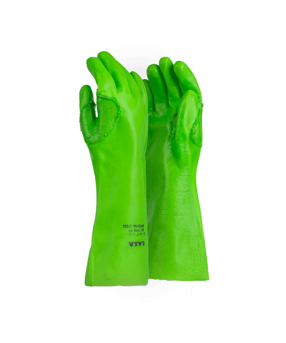 Green PVC Reinforced Gloves – 35cm